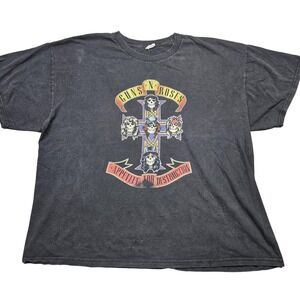 Guns N Roses Shirt Mens XL Black Appetite For Destruction Band Tee Rock Music
